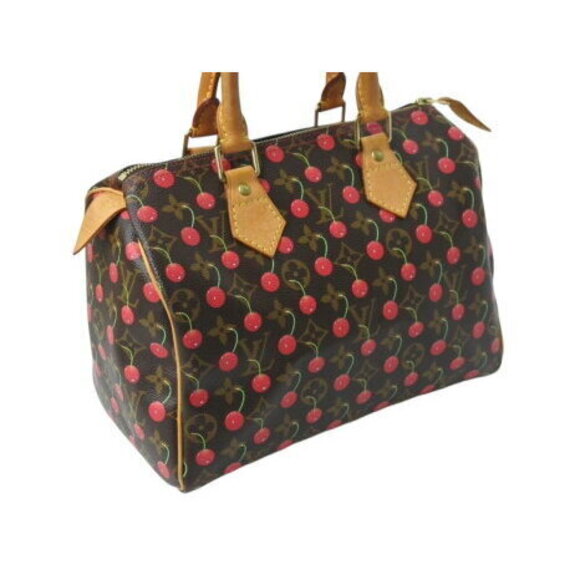 Louis Vuitton Cherry Red Speedy Handbag Brown Takashi Murakami - Picture 4 of 8